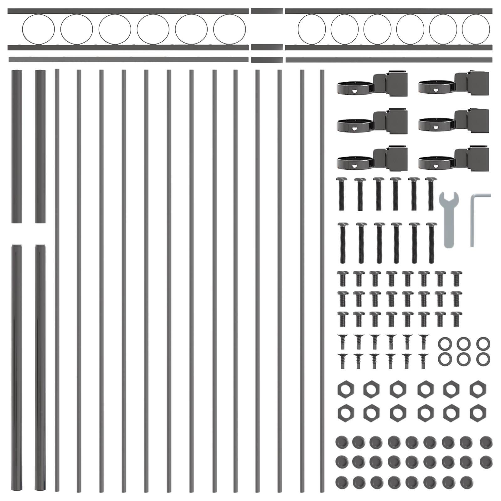 Gard de grădină, gri, 1,7x1,2 m, oțel GartenMobel Dekor
