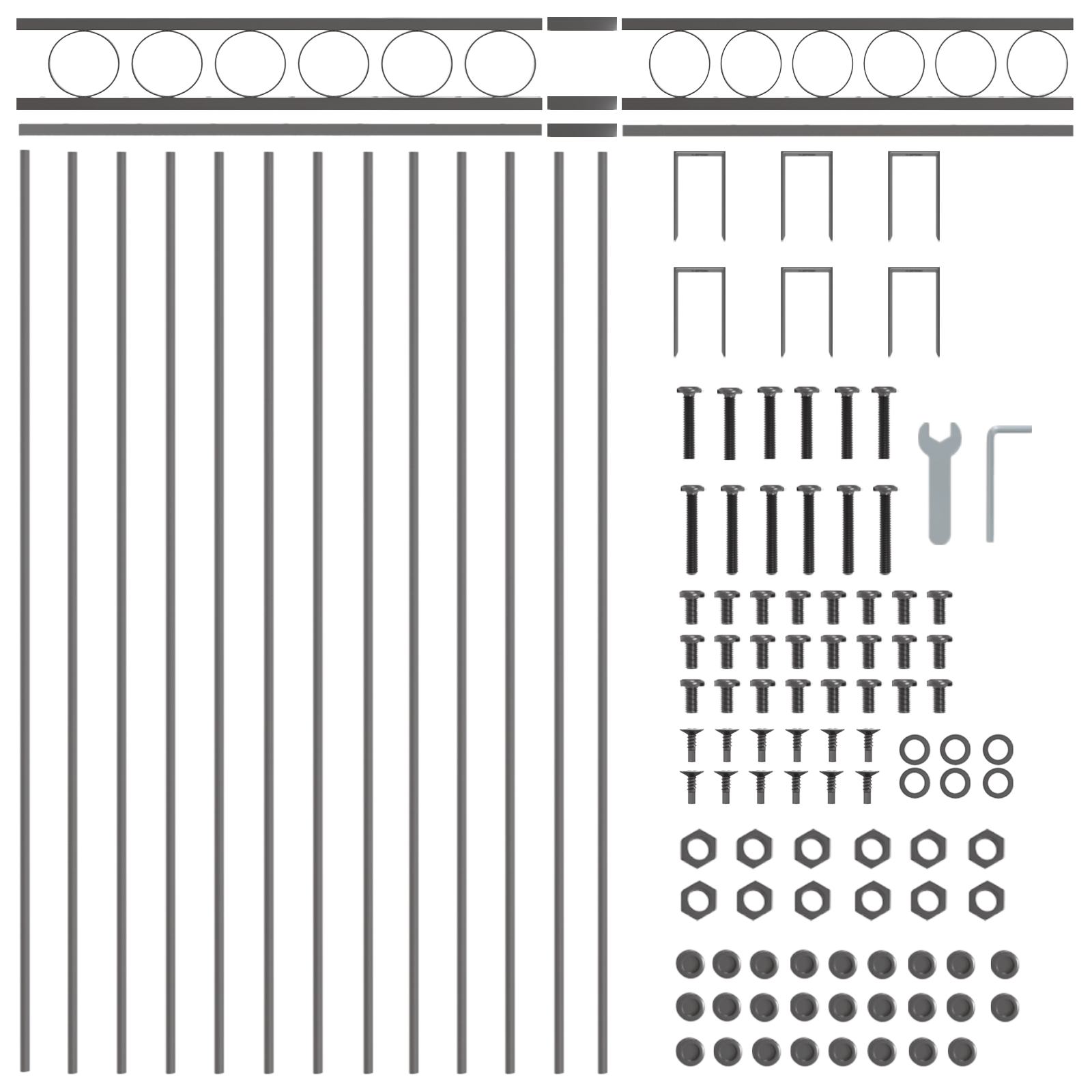 Gard de grădină, gri, 1,7x1.5 m, oțel GartenMobel Dekor