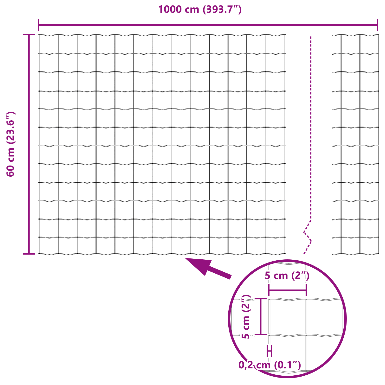 Euro Fence 0,6x10 m Oțel galvanizat GartenMobel Dekor