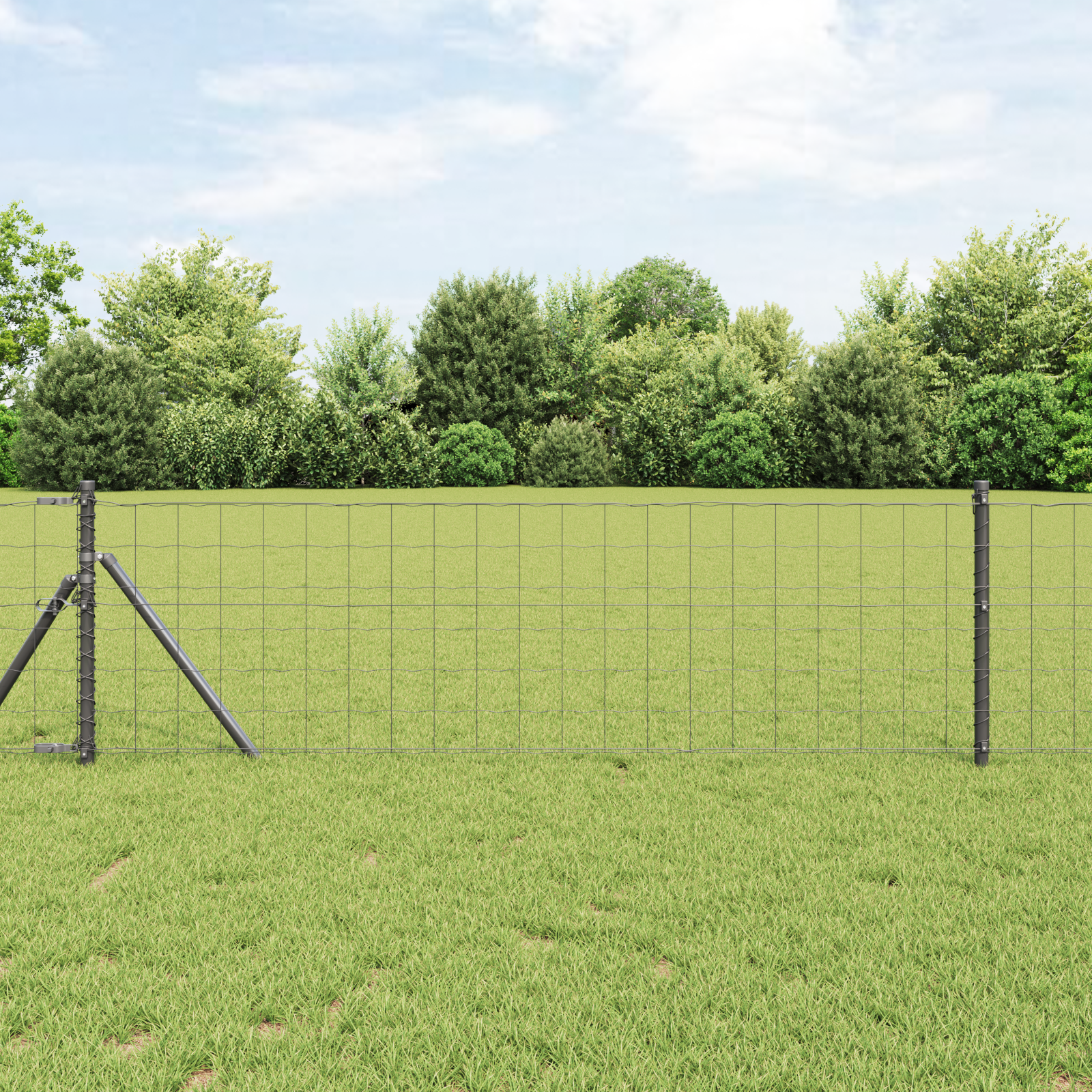 Euro Fence Gri 0.6x25 m Oțel GartenMobel Dekor
