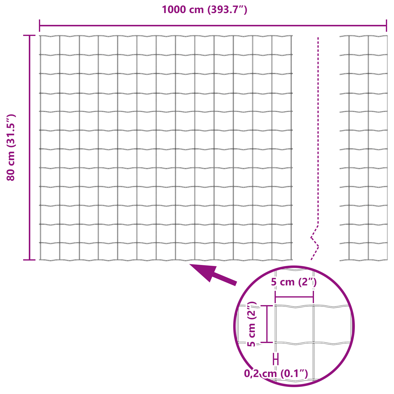 Gard Euro Gri 0.8x10 m Oțel GartenMobel Dekor