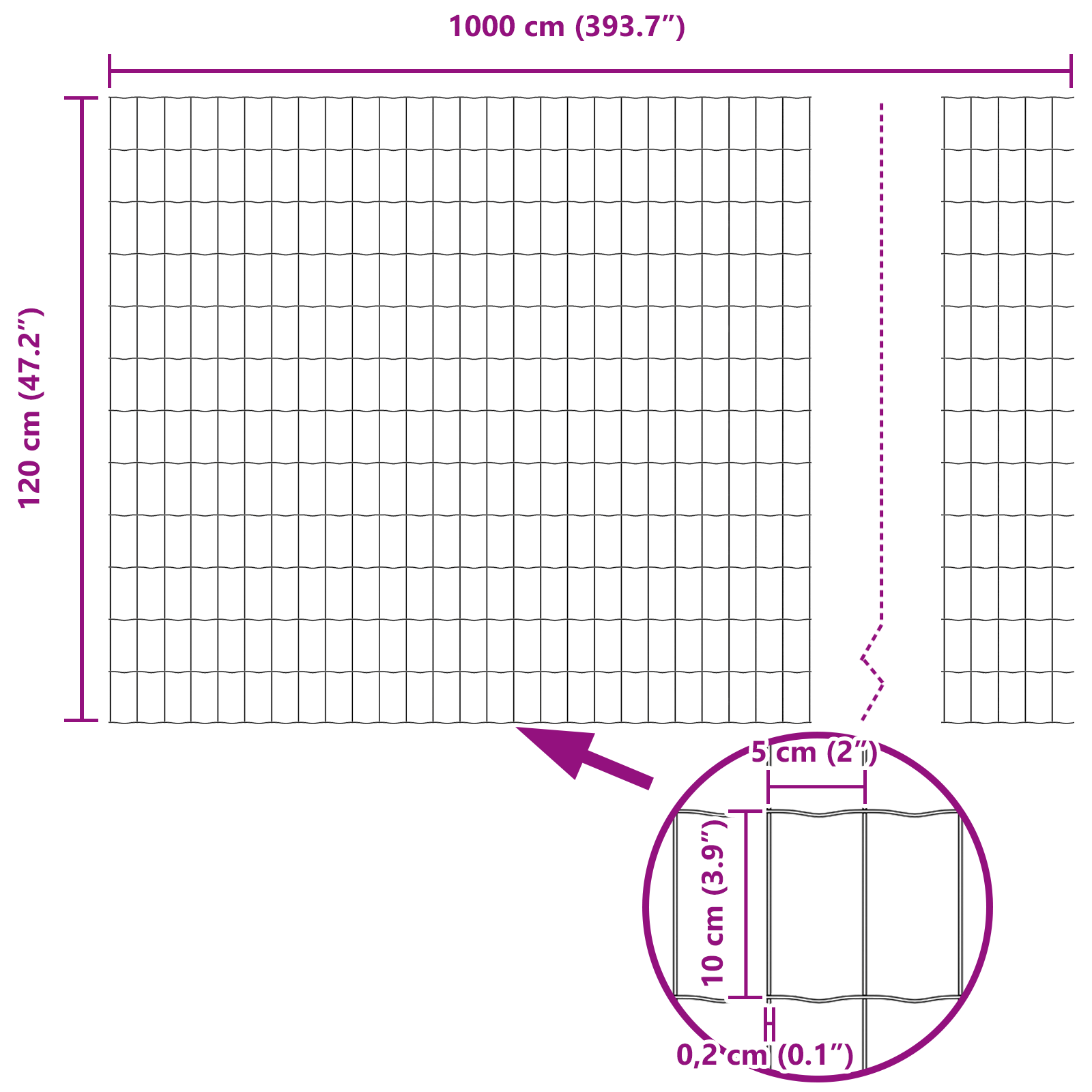 Gard Euro Gri 1.2 x 10 m din Oțel GartenMobel Dekor