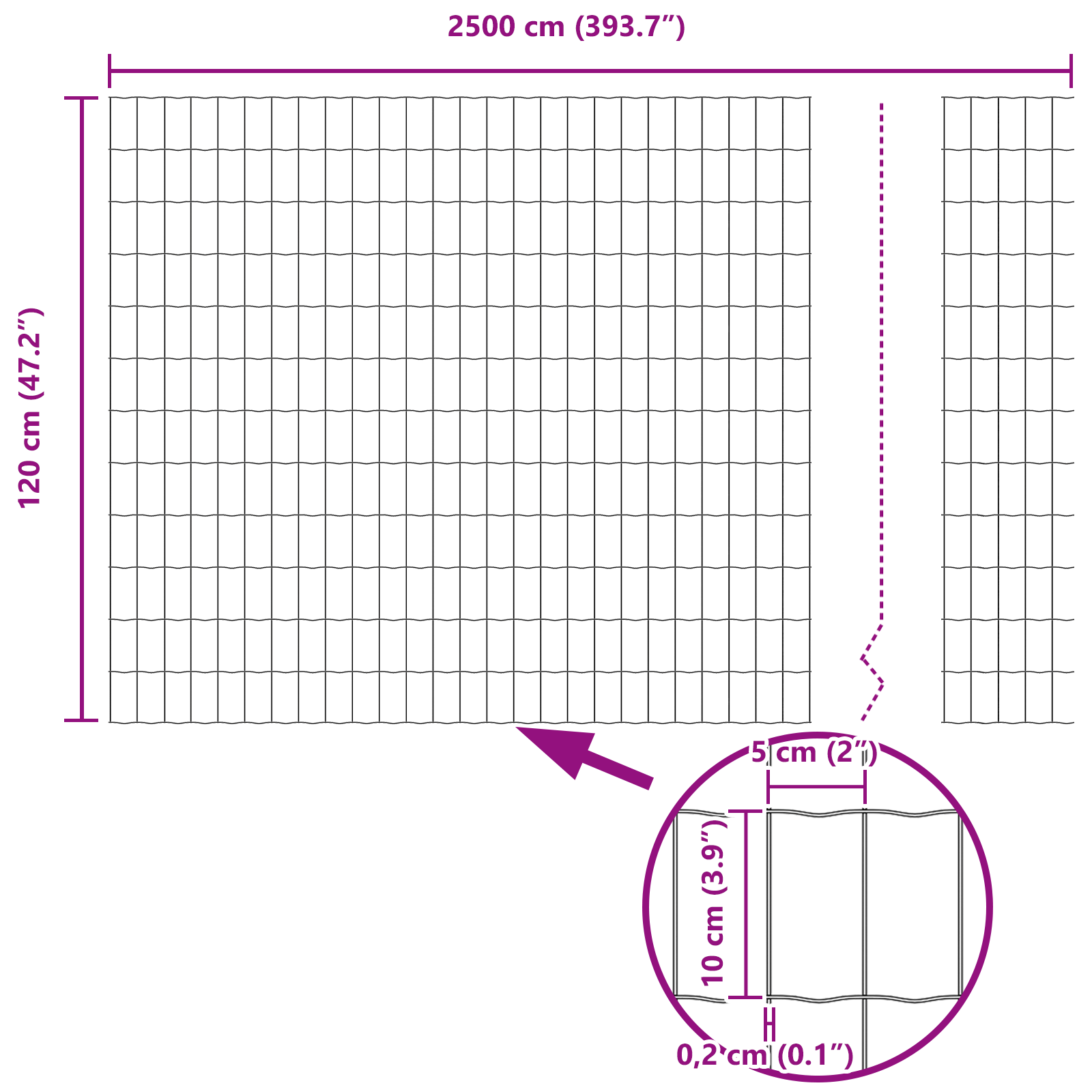 Gard Euro Gri 1.2x25 m Oțel GartenMobel Dekor