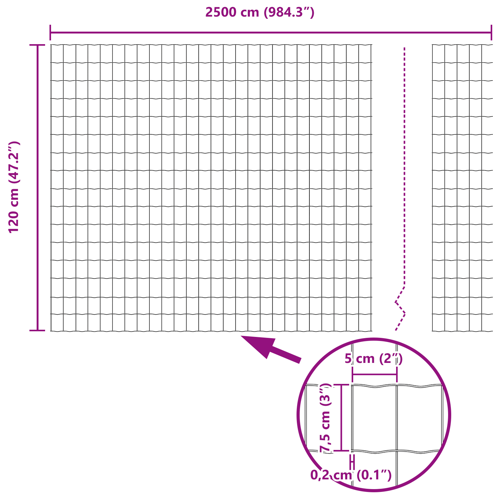 Gard Euro Gri 1.2x25 m Oțel GartenMobel Dekor