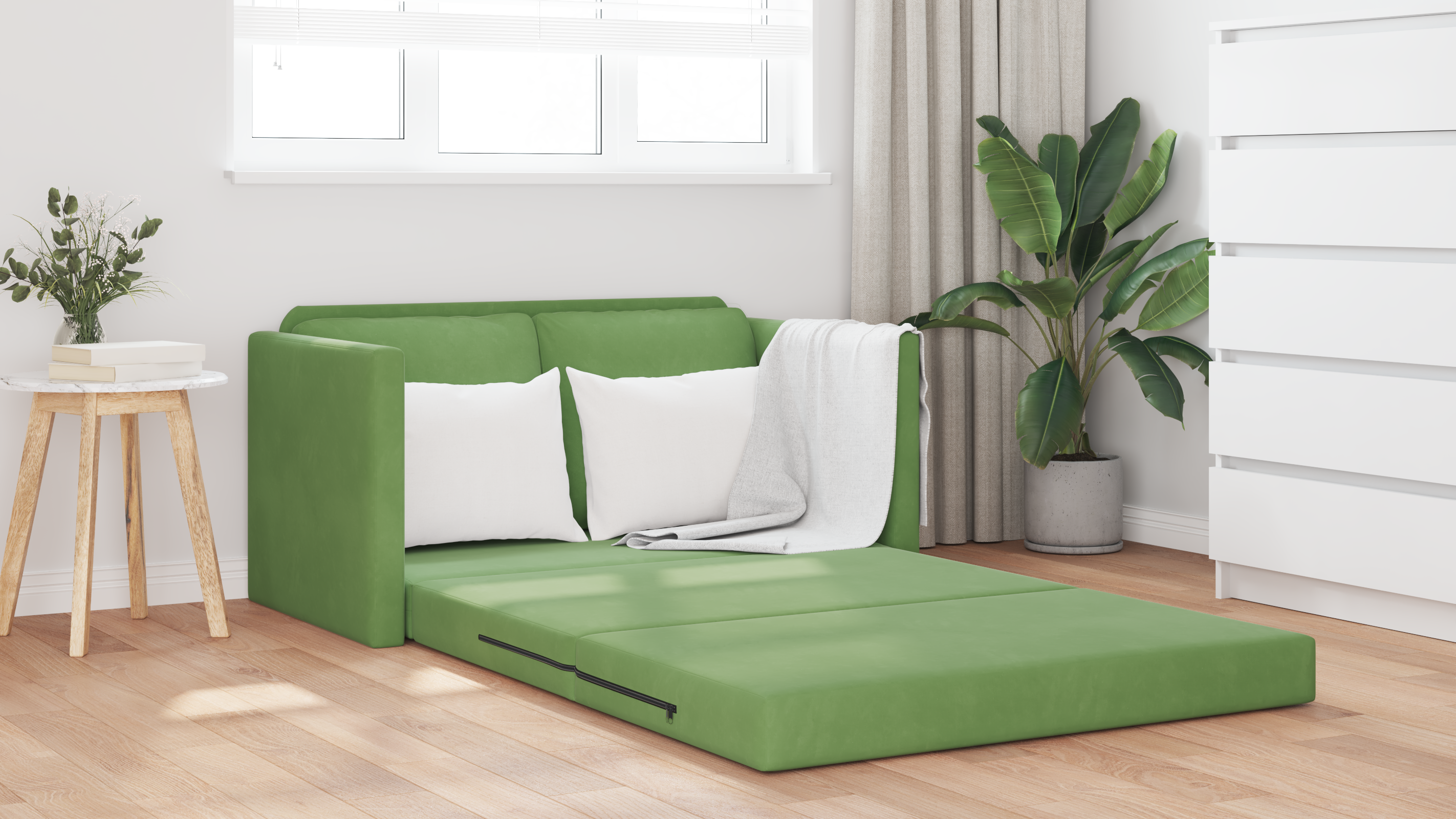 Canapea Verde deschis Țesătură, Lemn 2 locuri Canapea GartenMobel Dekor