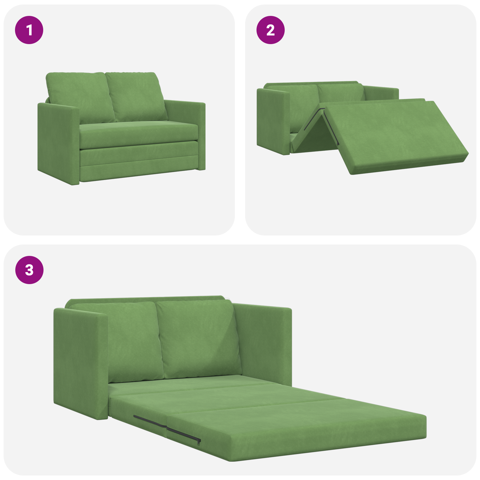 Canapea Verde deschis Țesătură, Lemn 2 locuri Canapea GartenMobel Dekor