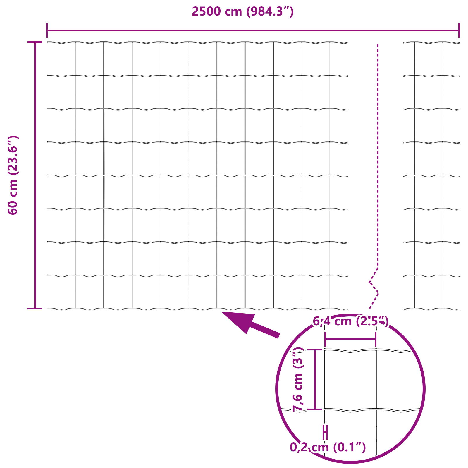 Gard Euro 0.6x25 m Oțel zincat GartenMobel Dekor