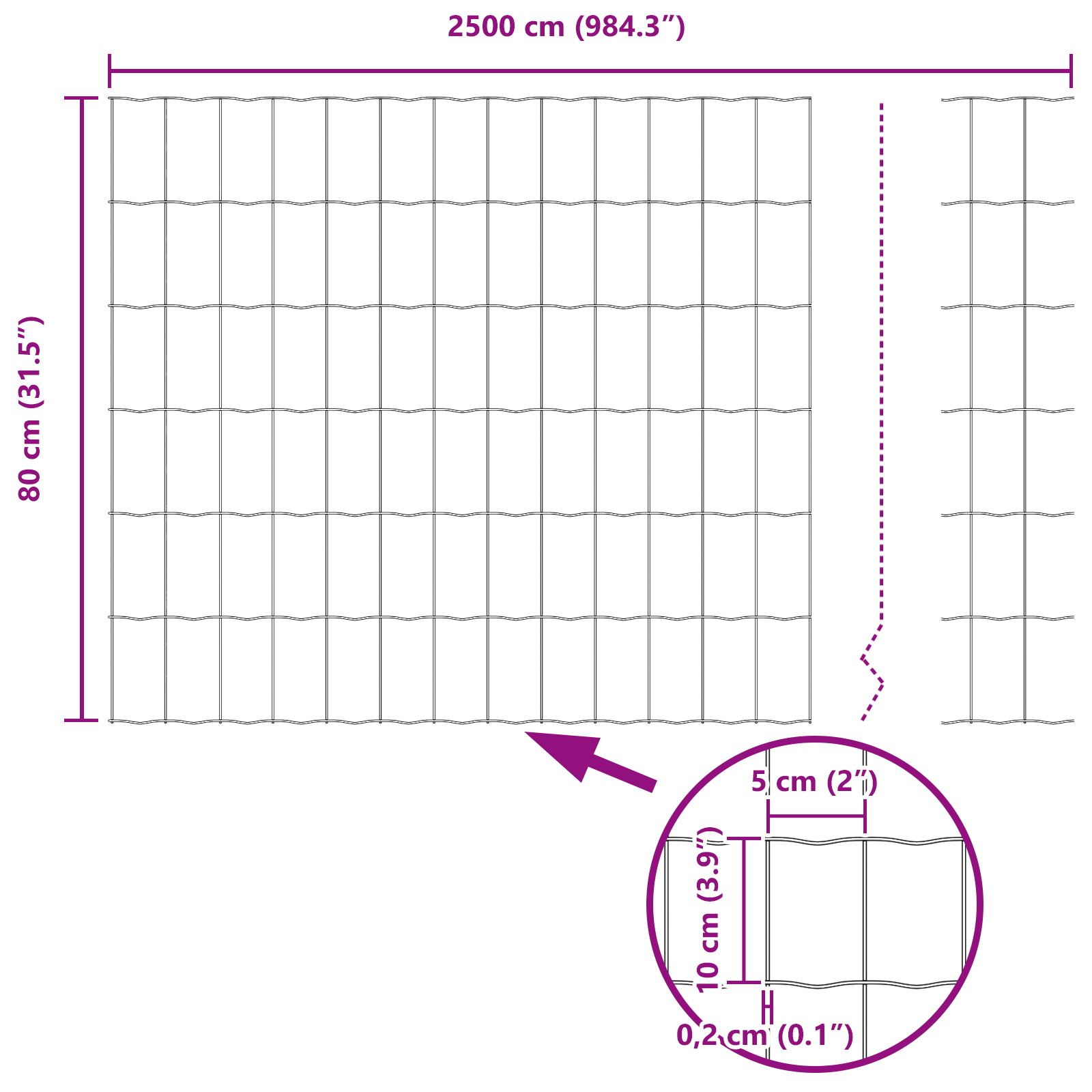 Gard Euro 0.8x25 m Oțel Galvanizat GartenMobel Dekor