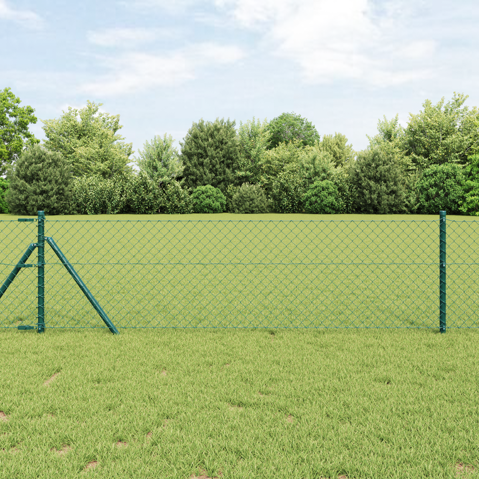 Gard din plasă Verde 0.8x25 m Oțel GartenMobel Dekor