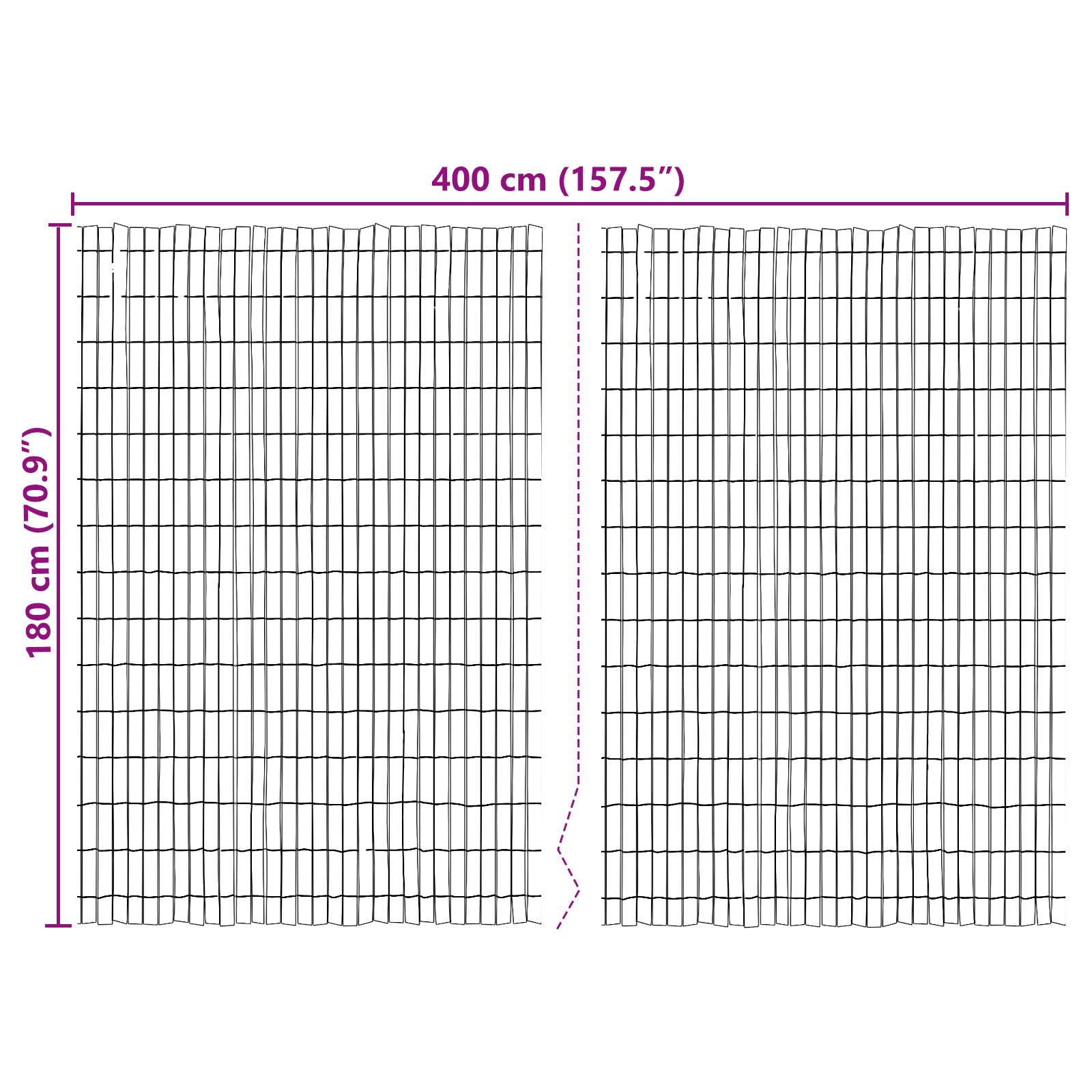 Gard din scoarță, 400x125 cm GartenMobel Dekor