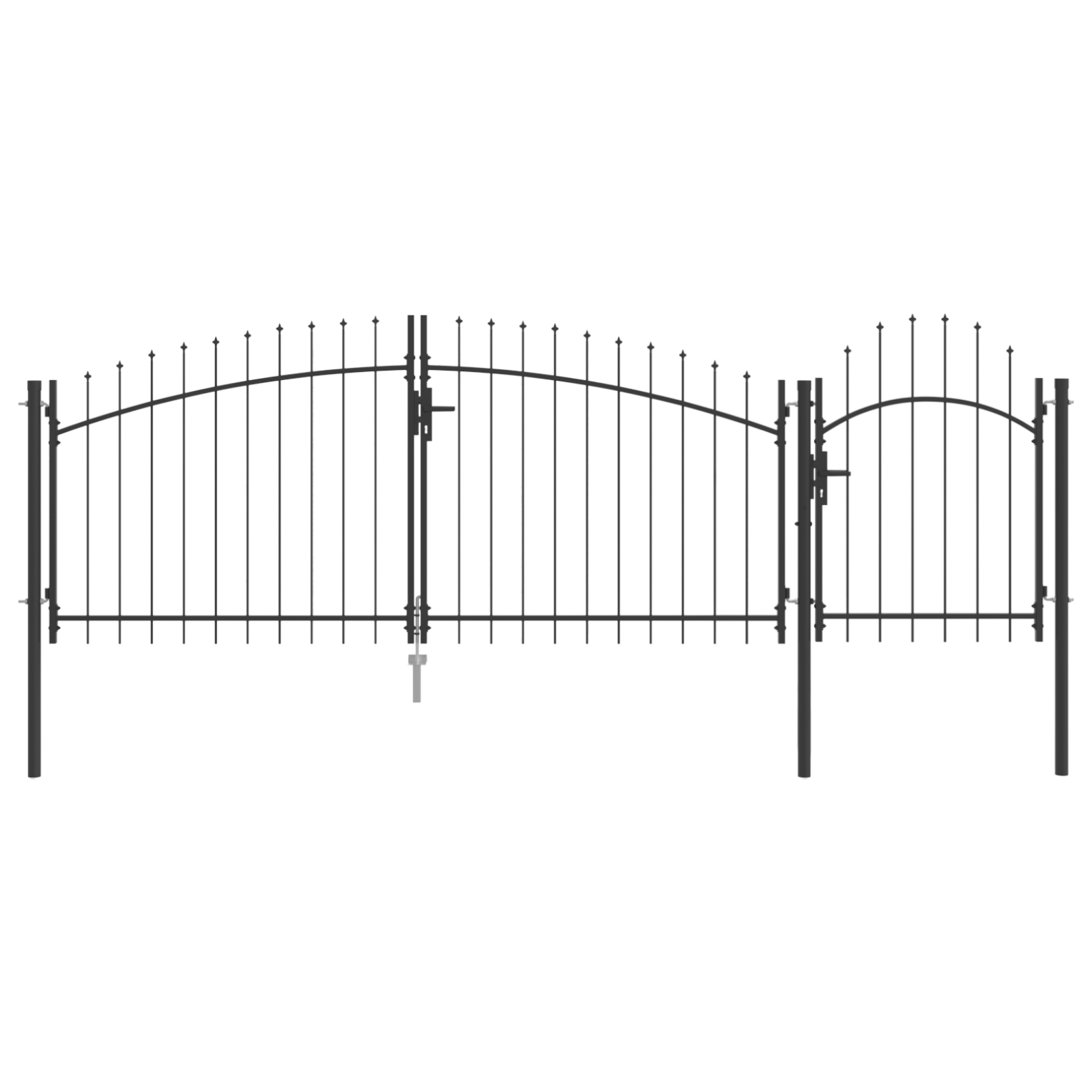Poarta de Grădină cu Vârf în Formă de Lance 150x400 cm Oțel GartenMobel Dekor