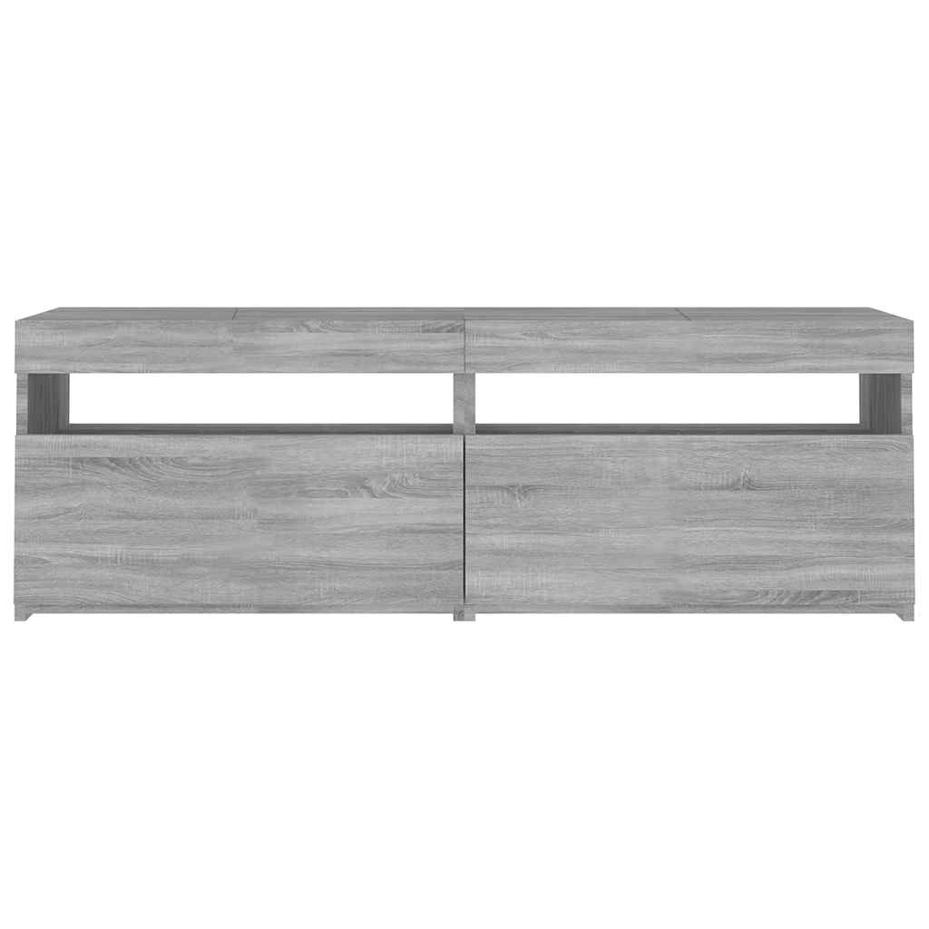 Comodă TV cu lumini LED, gri sonoma, 120x35x40 cm GartenMobel Dekor