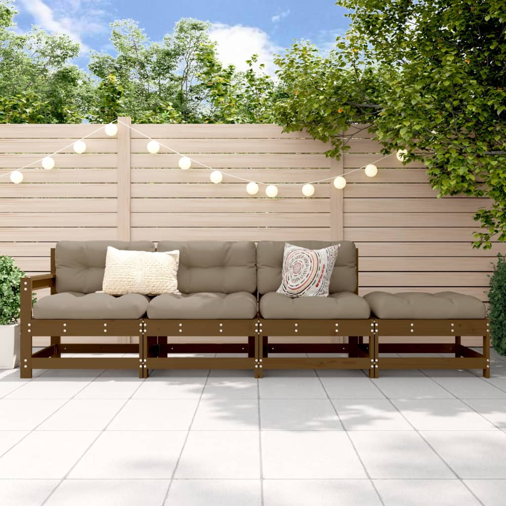 Set mobilier pentru grădină 4 piese, maro miere, lemn masiv pin GartenMobel Dekor