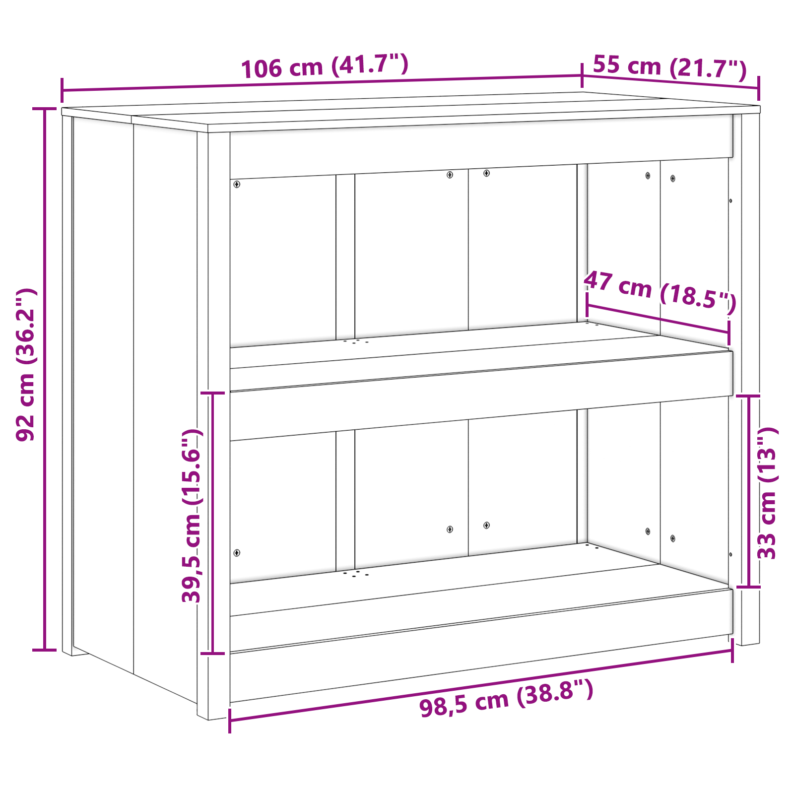 Dulap bucătărie 106x55x92 cm Lemn masiv de duglas GartenMobel Dekor
