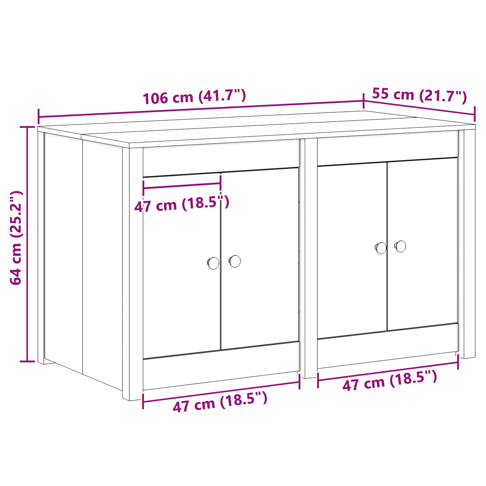 Dulap de bucătărie exterior 106x55x64 cm din lemn masiv de duglas GartenMobel Dekor