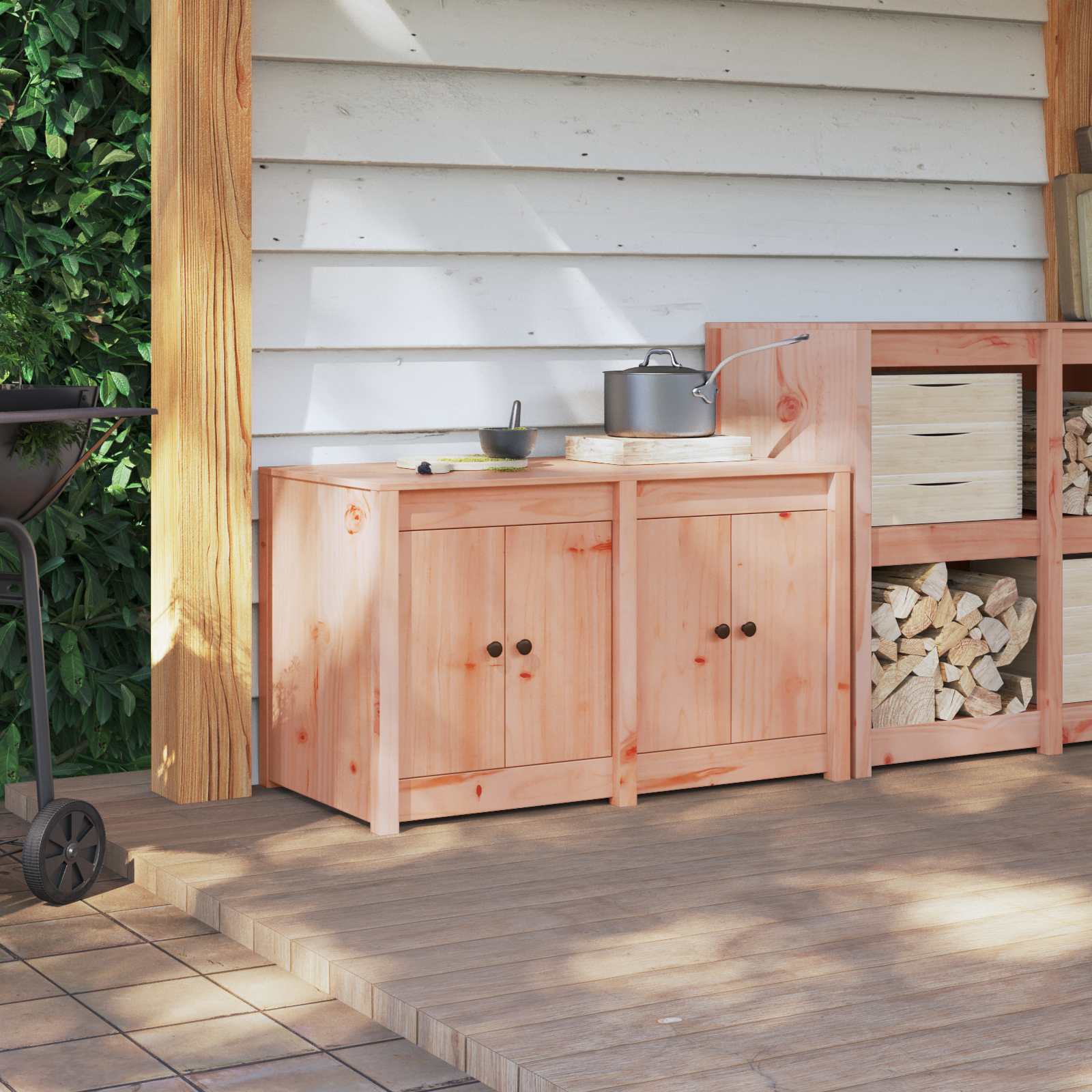 Dulap de bucătărie exterior 106x55x64 cm din lemn masiv de duglas GartenMobel Dekor