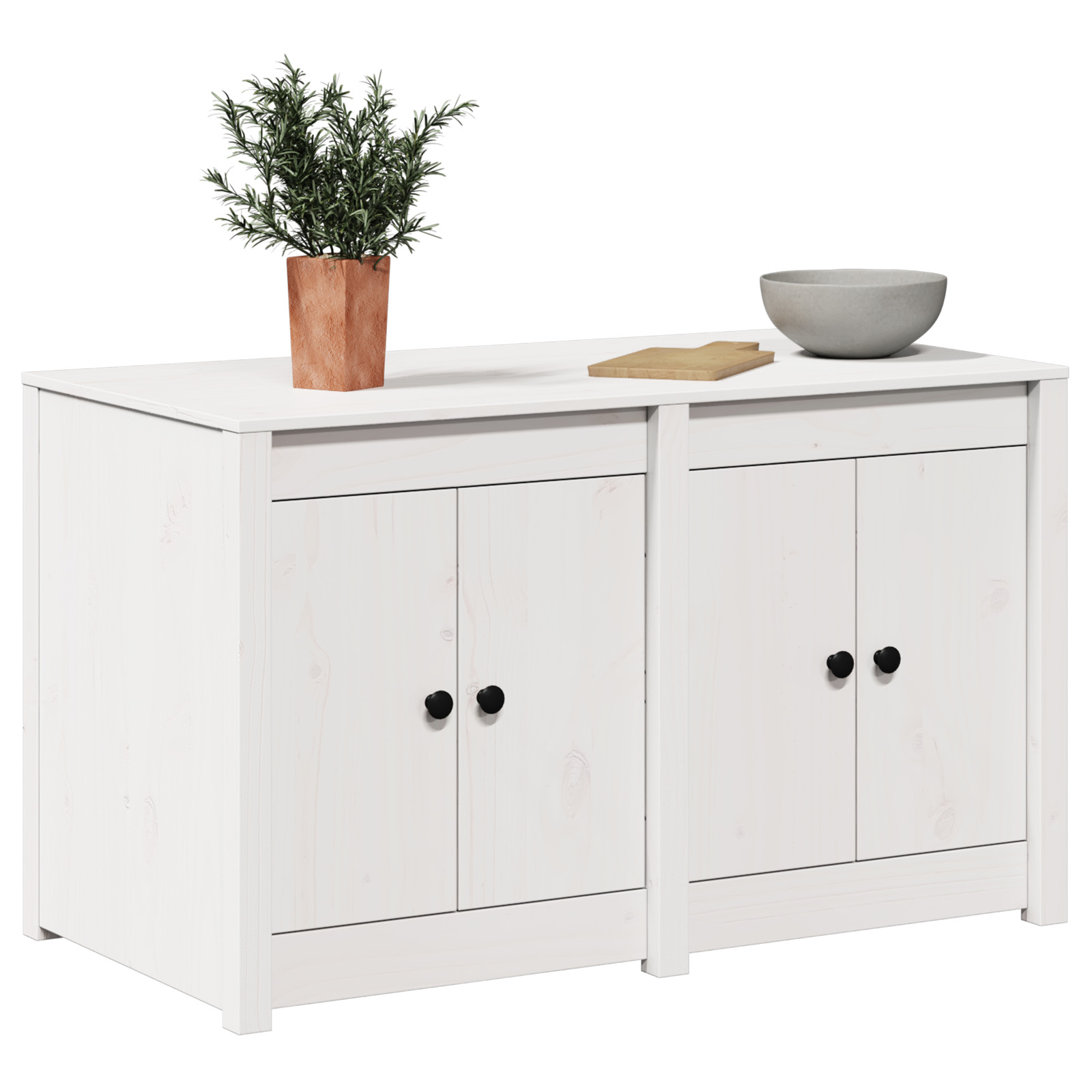 Dulap pentru bucătărie de exterior Alb 106x55x64 cm Lemn de pin solid GartenMobel Dekor