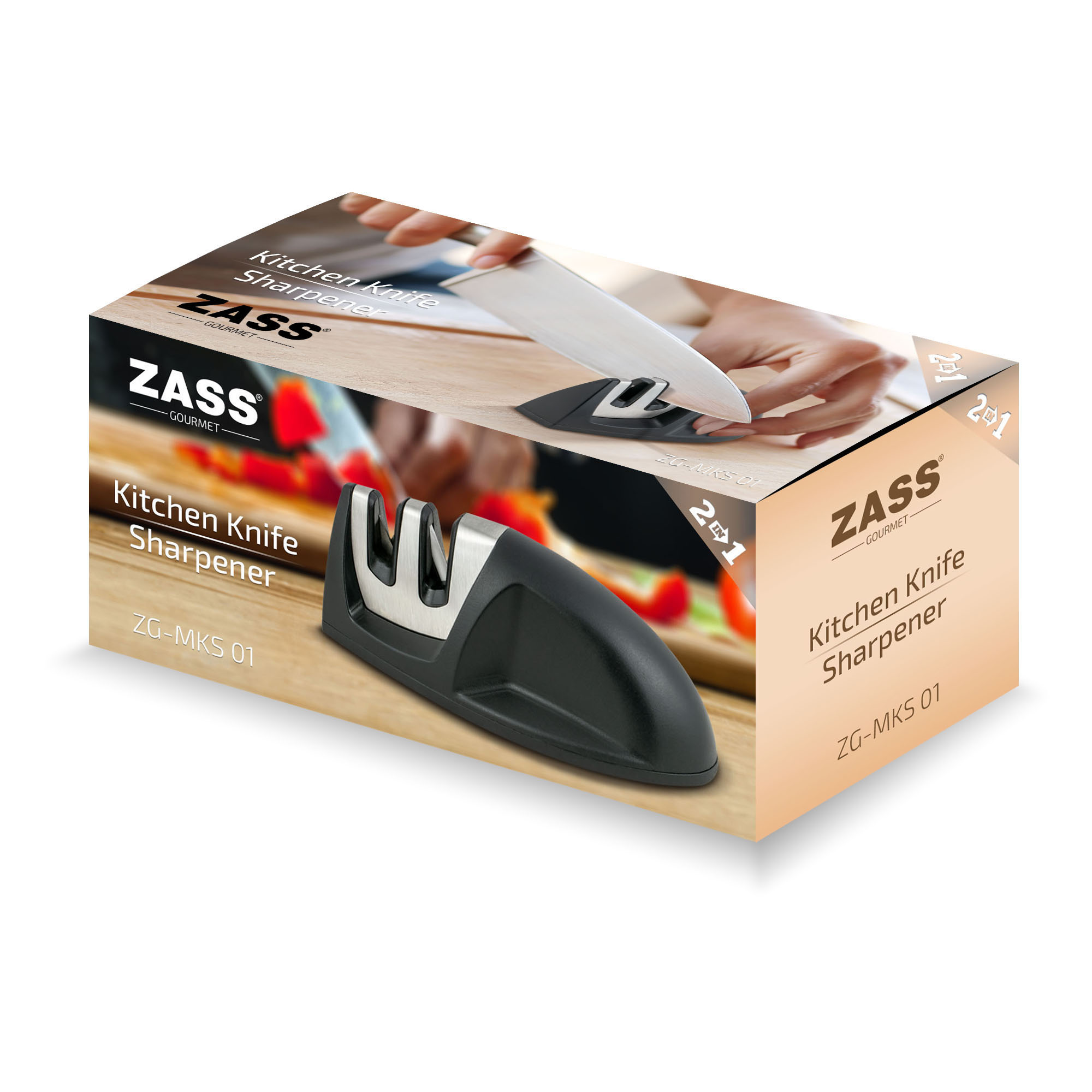 Aparat de ascutit cutite de bucatarie in doua etape ZASS Gourmet ZG-MKS 01 ProDesign DailyAppliances