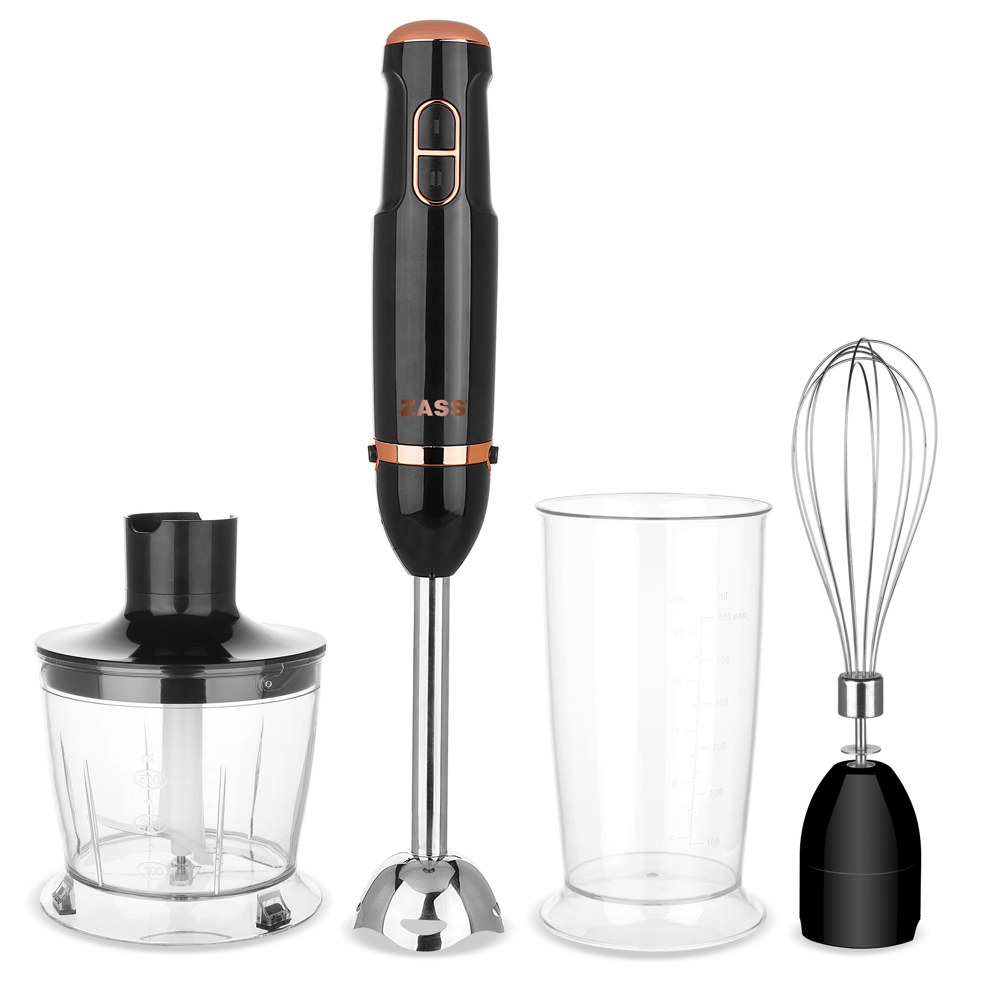 Blender de mana cu accesorii ZASS Rose Gold ZHB 21 ProDesign DailyAppliances