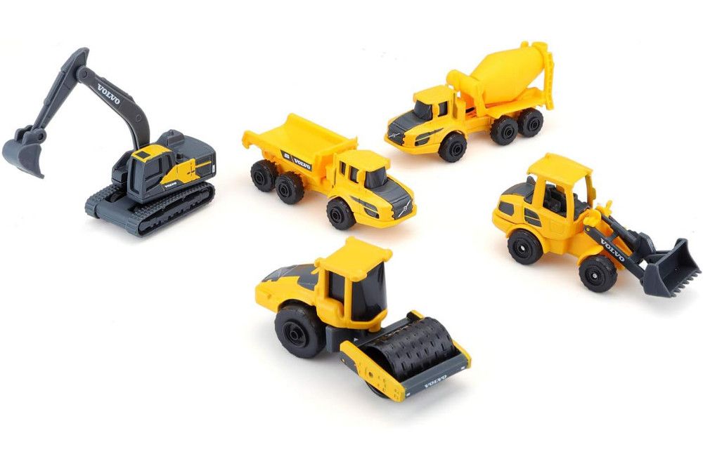MAISTO SET 5 UTILAJE DE CONSTRUCTII VOLVO SuperHeroes ToysZone