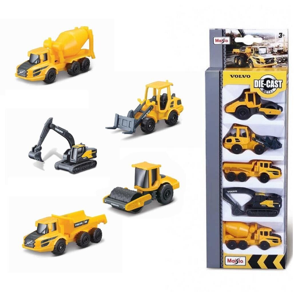 MAISTO SET 5 UTILAJE DE CONSTRUCTII VOLVO SuperHeroes ToysZone