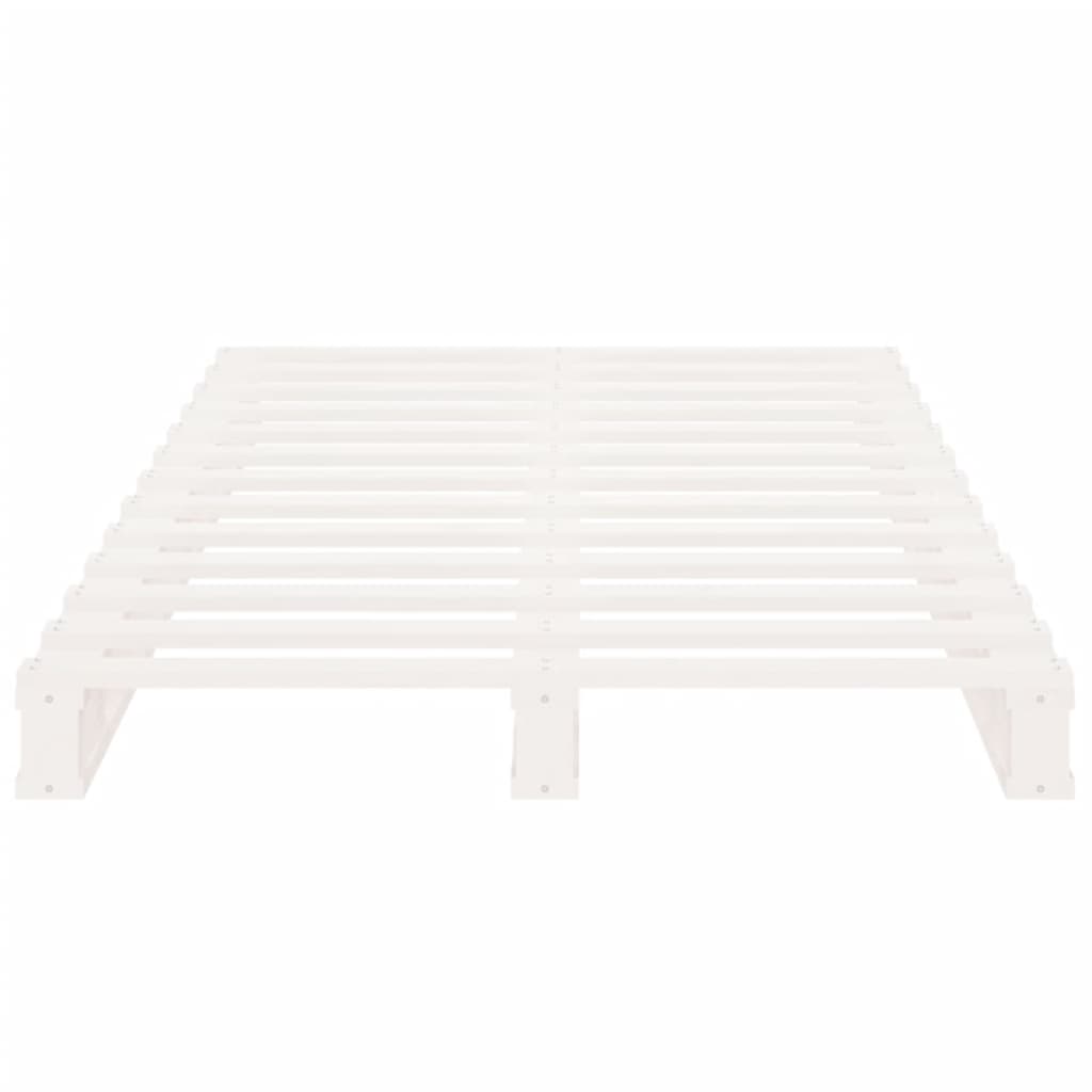 Cadru de pat Single, alb, 90x190 cm, lemn masiv de pin GartenMobel Dekor