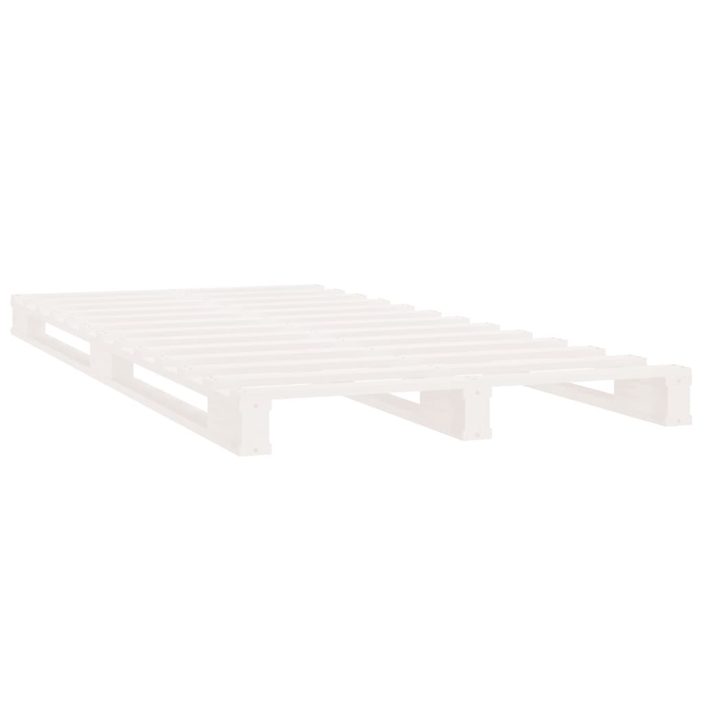 Cadru de pat Single, alb, 90x190 cm, lemn masiv de pin GartenMobel Dekor