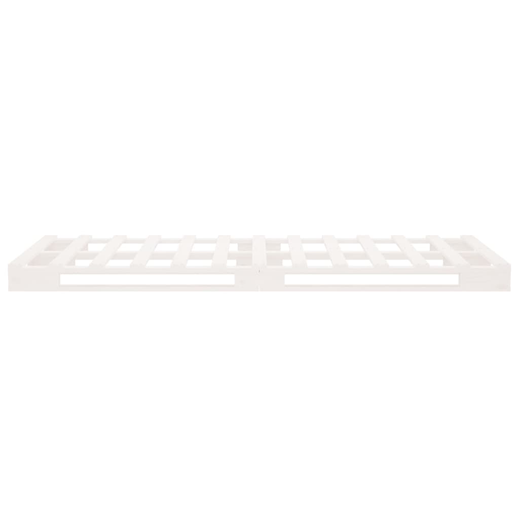 Cadru de pat Single, alb, 90x190 cm, lemn masiv de pin GartenMobel Dekor