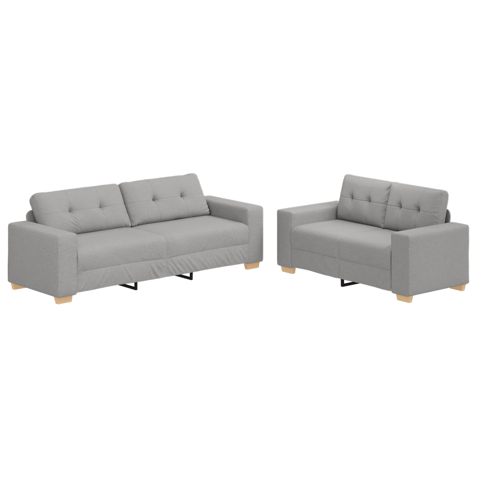 Set Canapea din 2 Piese cu Perne Gri Nori GartenMobel Dekor