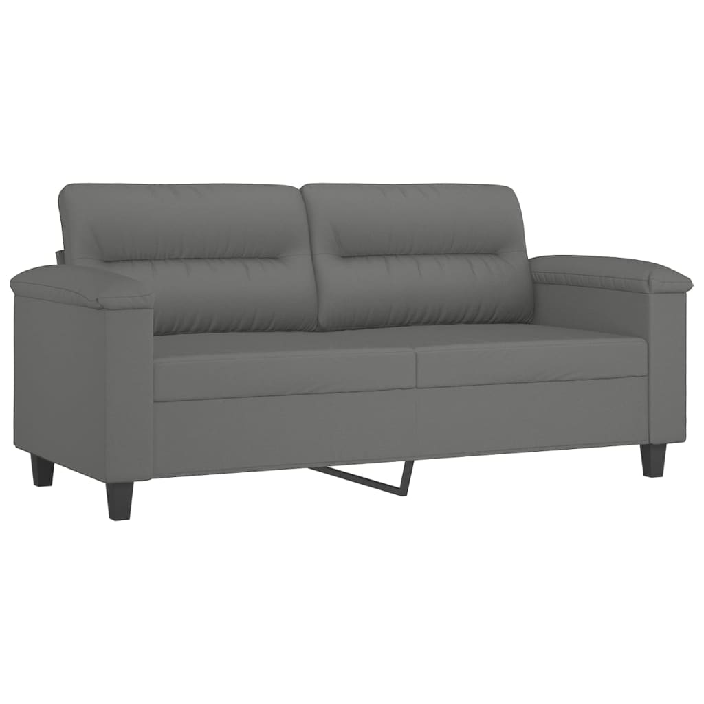 Set de canapele cu perne, 3 piese, gri închis, microfibră GartenMobel Dekor