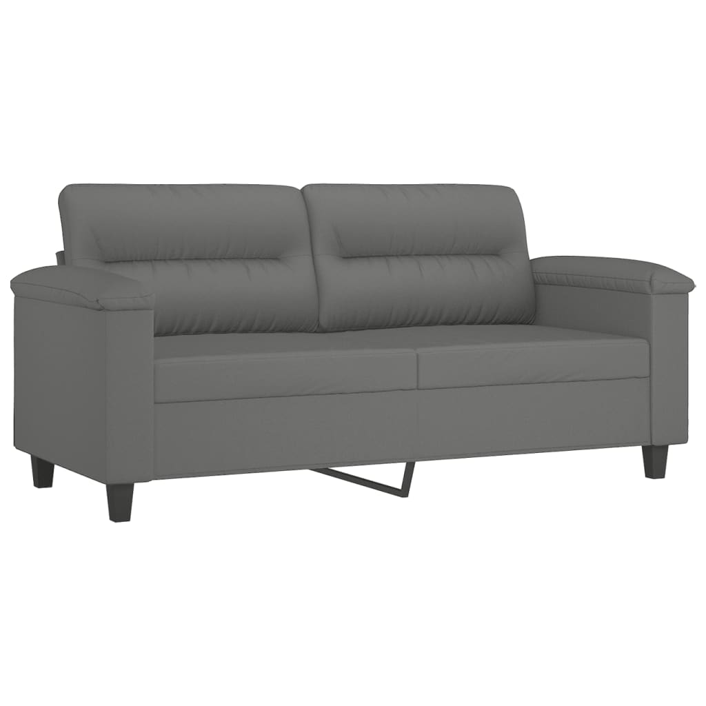 Set de canapele cu perne, 3 piese, gri închis, microfibră GartenMobel Dekor