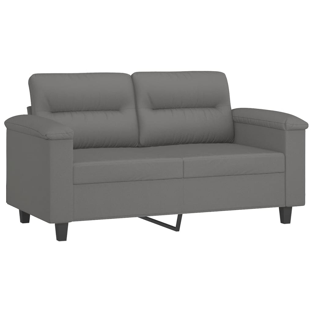 Set de canapele cu perne, 3 piese, gri închis, microfibră GartenMobel Dekor