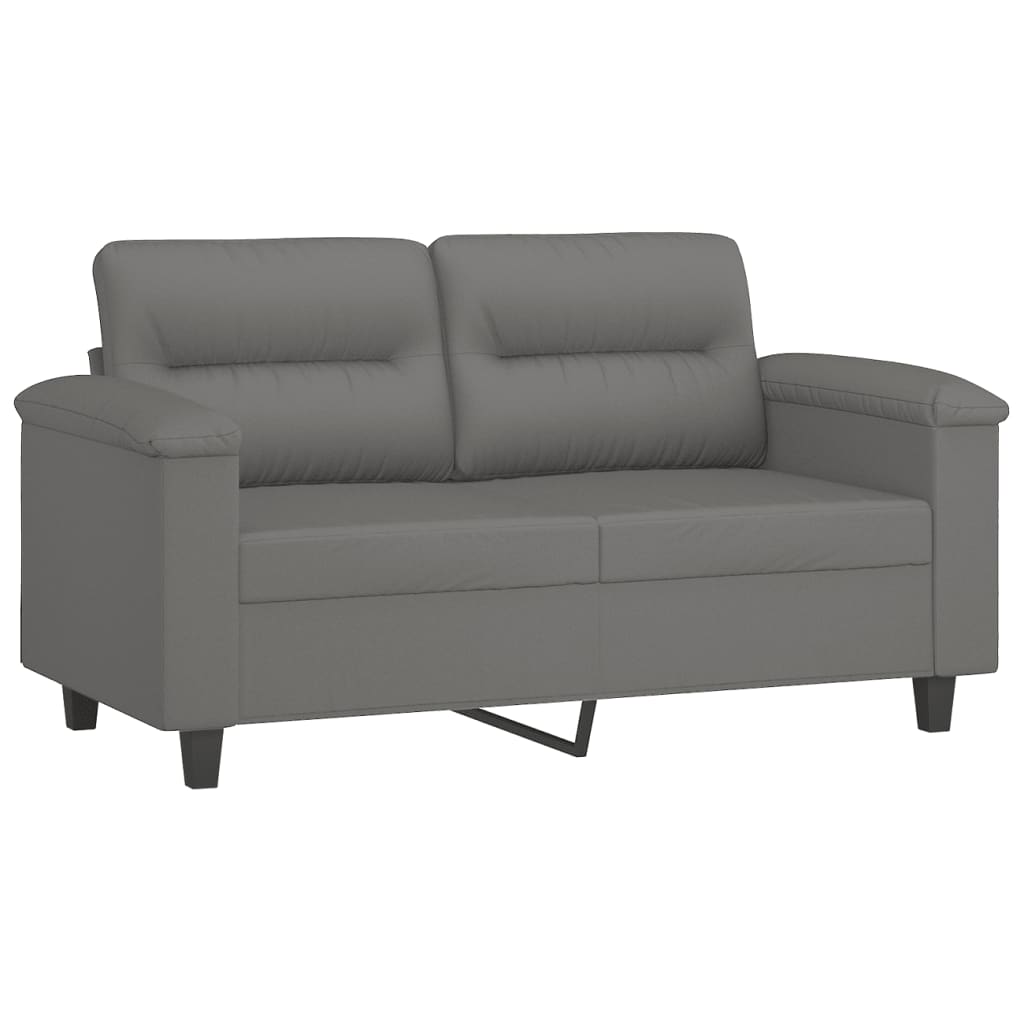 Set de canapele cu perne, 3 piese, gri închis, microfibră GartenMobel Dekor