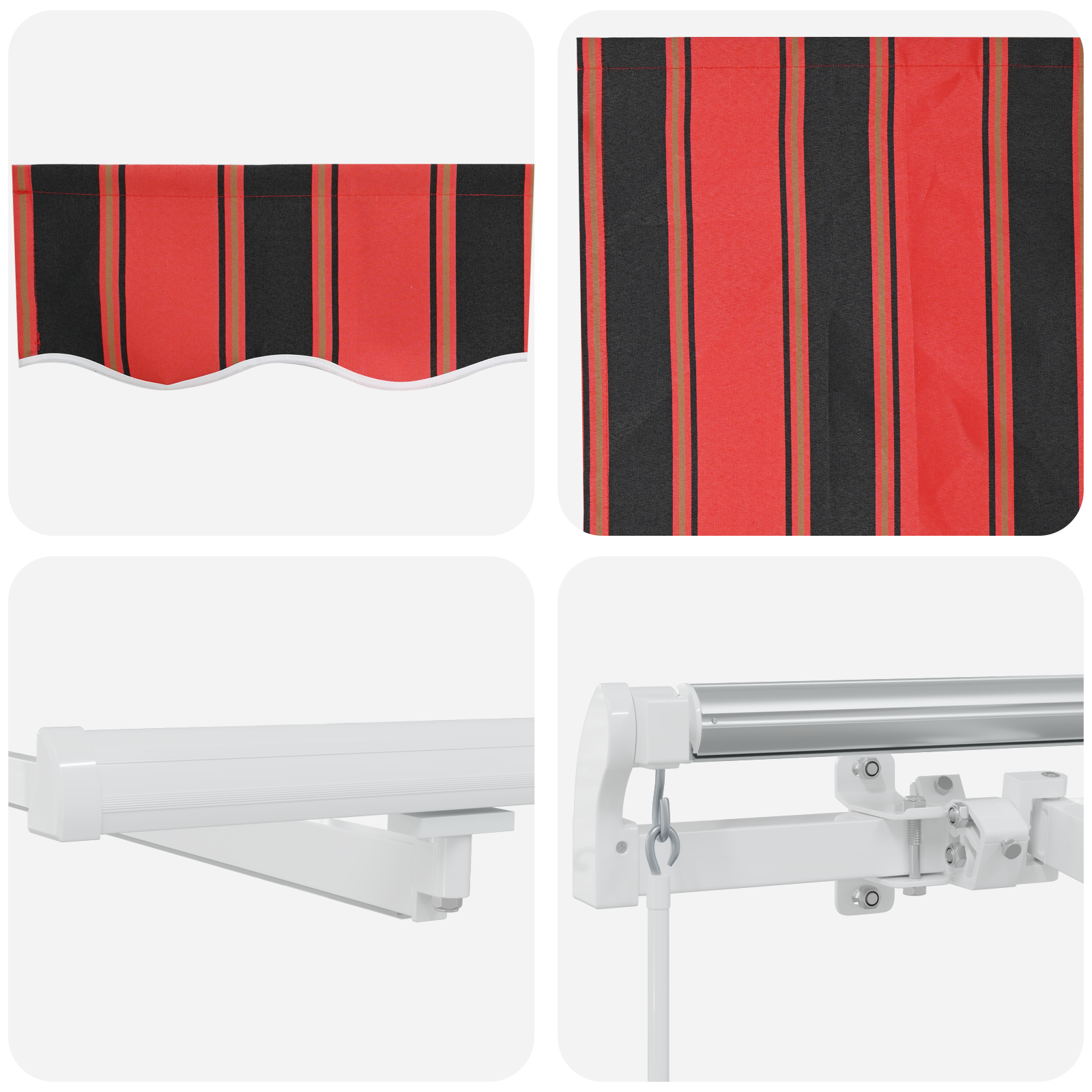 Marchiză Retractabilă Manuală cu LED Portocalie și Maro 400x300 cm GartenMobel Dekor