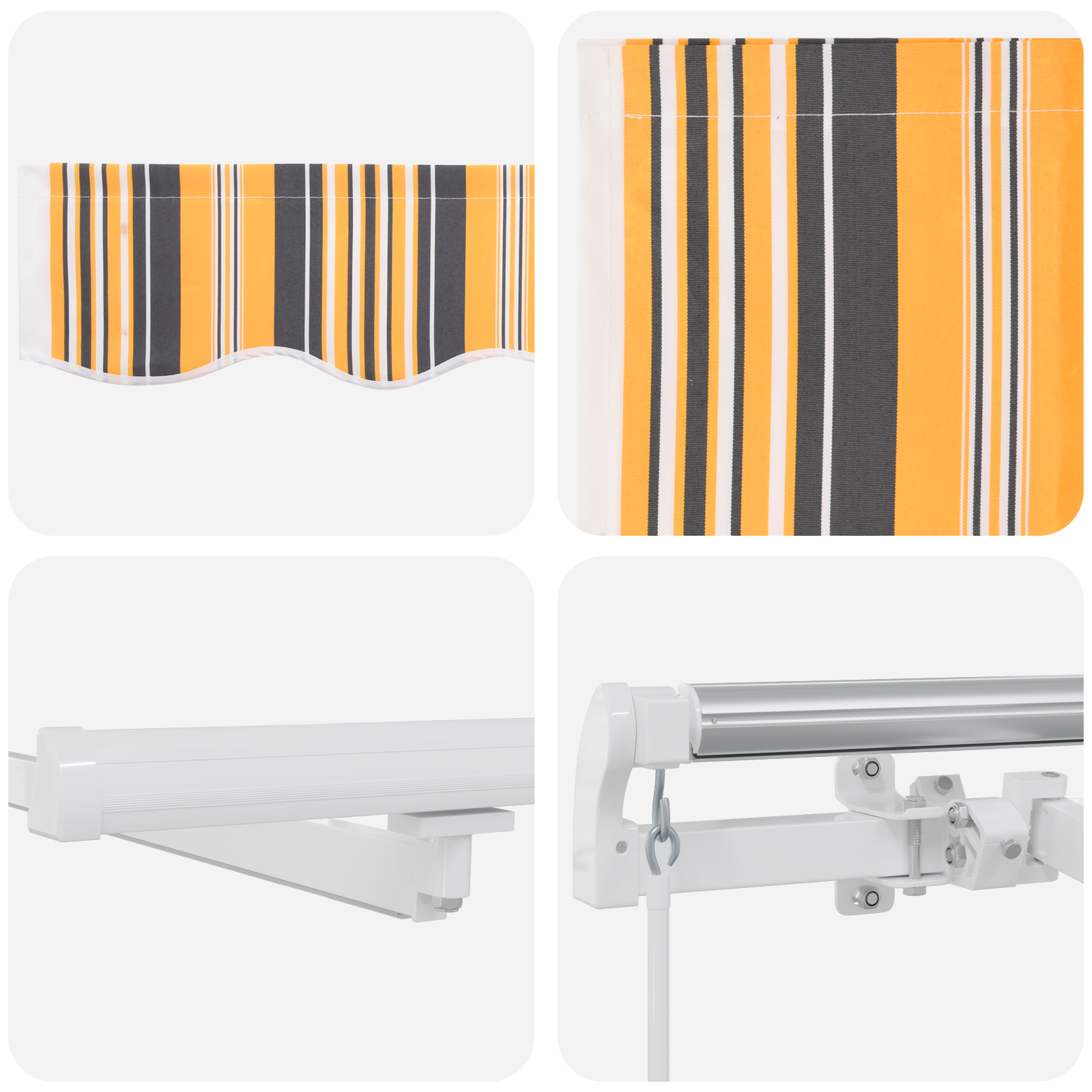 Marchiză Retractabilă Manuală cu LED-uri și Dungi Multicolore 400x300 cm GartenMobel Dekor