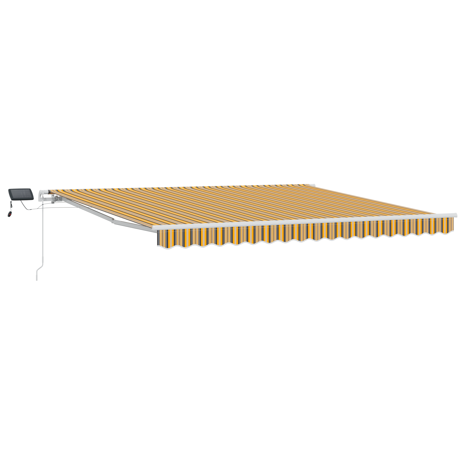 Marchiză Retractabilă Manuală cu LED-uri și Dungi Multicolore 400x300 cm GartenMobel Dekor
