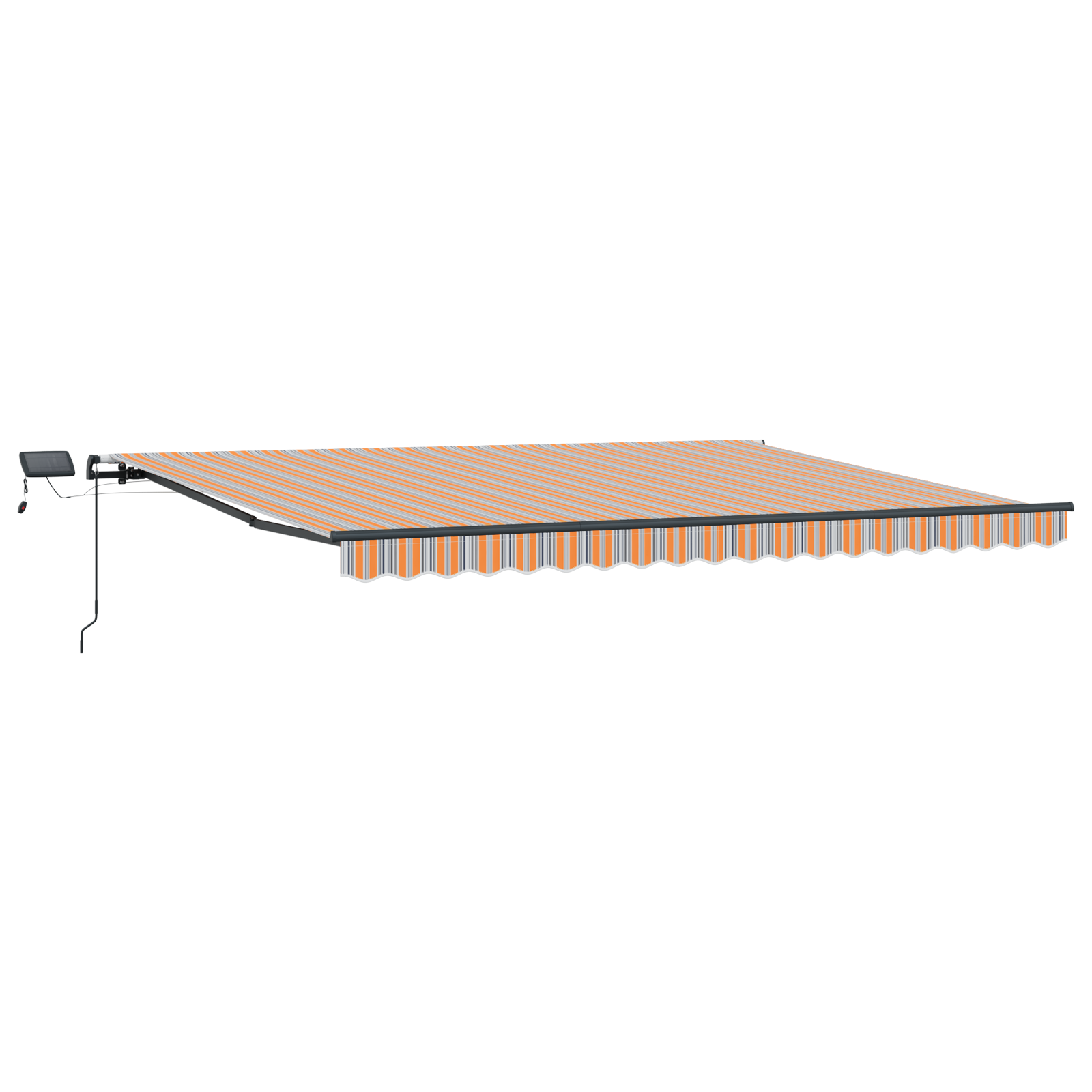 Marchiza manuală retractabilă cu LED, dungi multicolore 400x300 cm GartenMobel Dekor