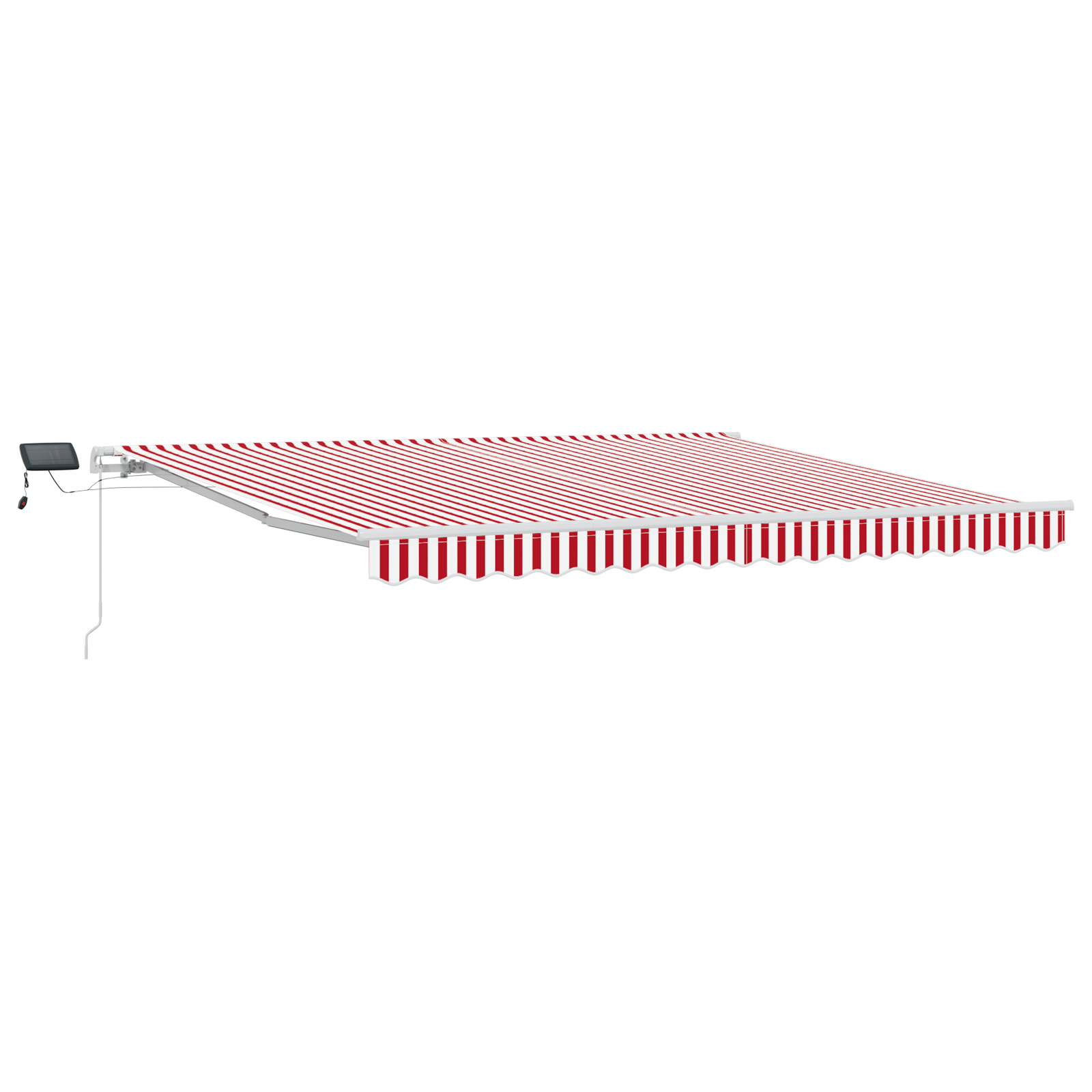 Marchiză manuală retractabilă cu LED alb-roșie 400x300 cm GartenMobel Dekor