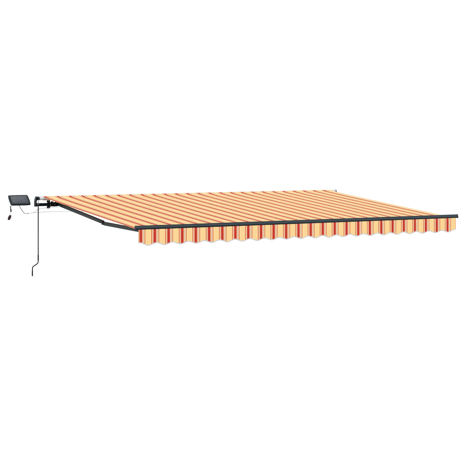 Marchiză Manuală Retractabilă cu LED Galben și Portocalie 500x300 cm GartenMobel Dekor