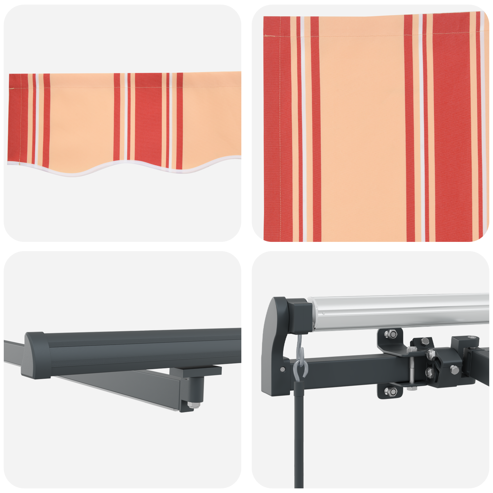 Marchiză Manuală Retractabilă cu LED Galben și Portocalie 500x300 cm GartenMobel Dekor