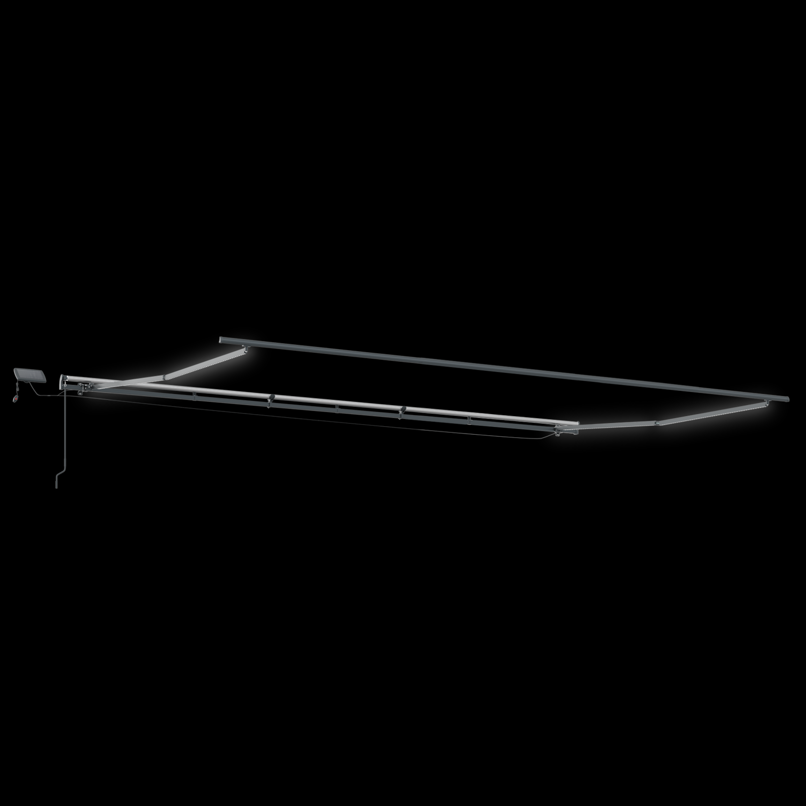 Marchiză retractabilă manuală cu LED Dungi Roșii și Albe 600x300 cm GartenMobel Dekor