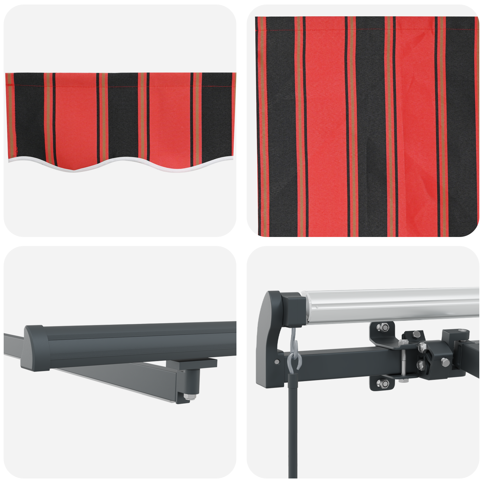 Marchiză retractabilă manuală cu LED portocalie și maro 600x300 cm GartenMobel Dekor