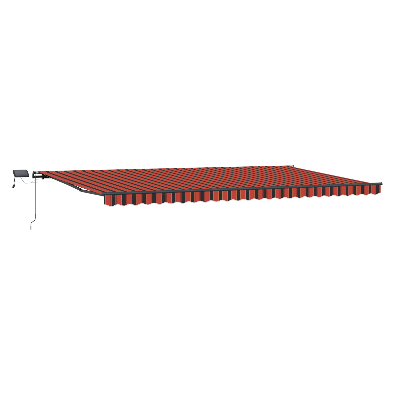 Marchiză retractabilă manuală cu LED portocalie și maro 600x300 cm GartenMobel Dekor
