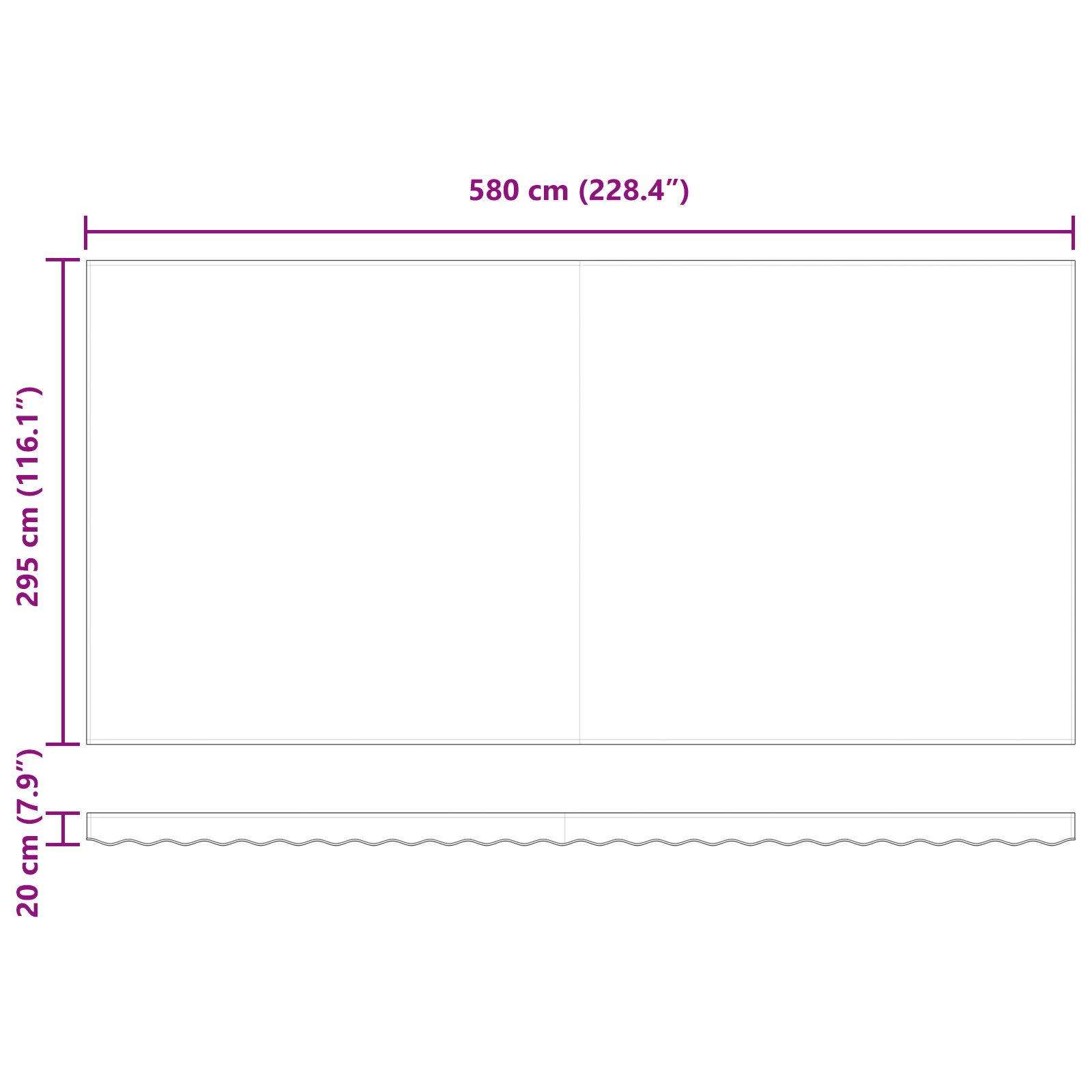 Marchiză retractabilă manuală cu dungi LED multicolore 600x300 cm GartenMobel Dekor