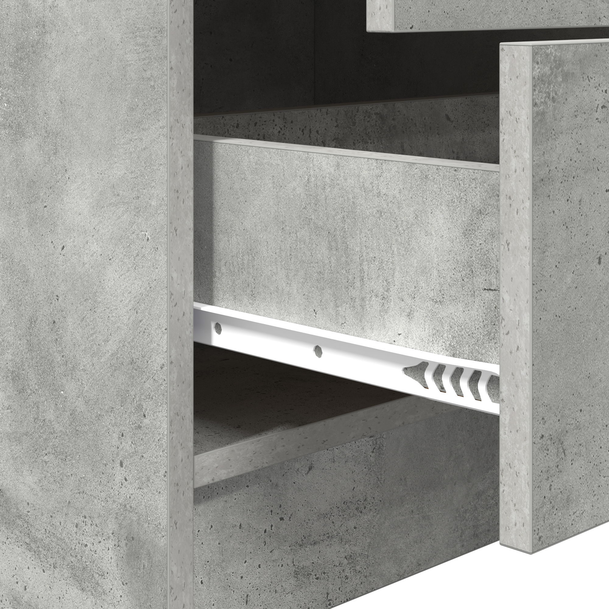 Birou cu Stocare Gri din Beton Ingineresc GartenMobel Dekor