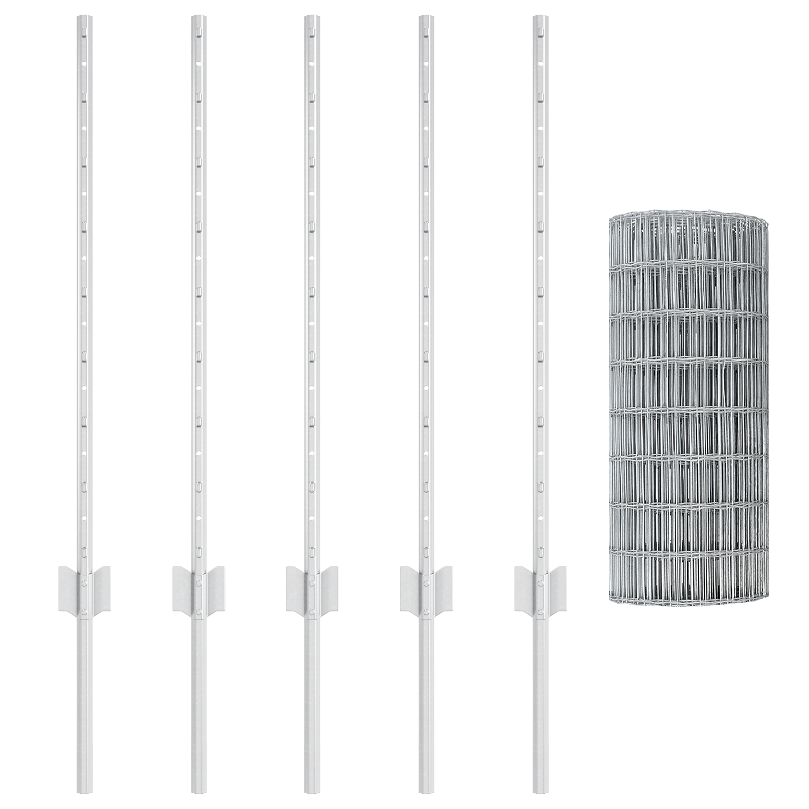 Gard Euro cu 5 Posturi U Argint 0,8x10 m Oțel GartenMobel Dekor