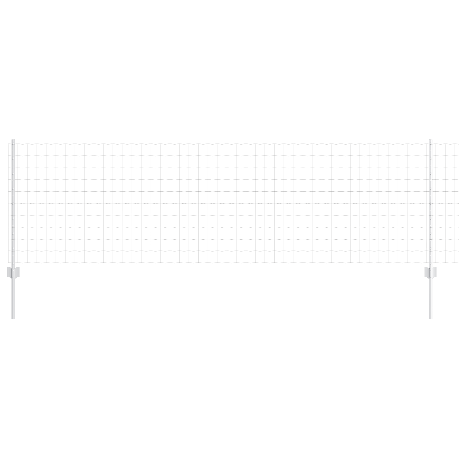 Gard Euro cu 5 Stâlpi U Argintiu 0,8x10 m Oțel GartenMobel Dekor