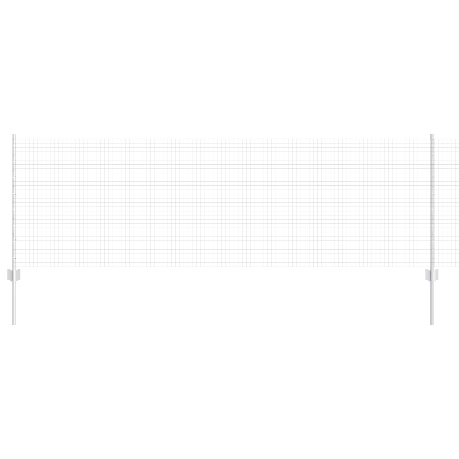 Gard din Fibră Sudată cu 5 U Posts Argintiu 0.8x10 m Oțel GartenMobel Dekor