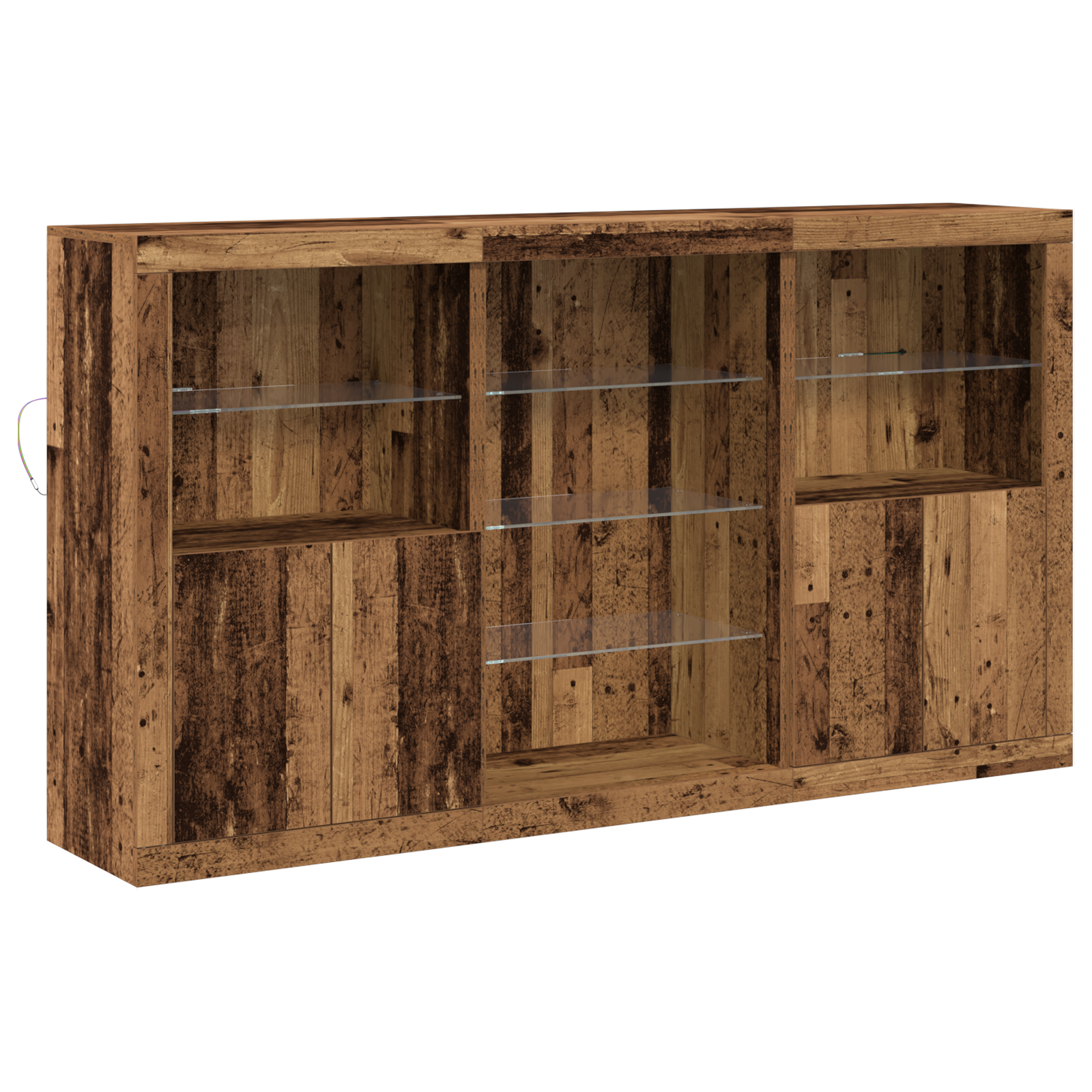 Mobilier cu Lumini LED Lemn Vechi 181.5x37x100 cm Lemn Prelucrat GartenMobel Dekor