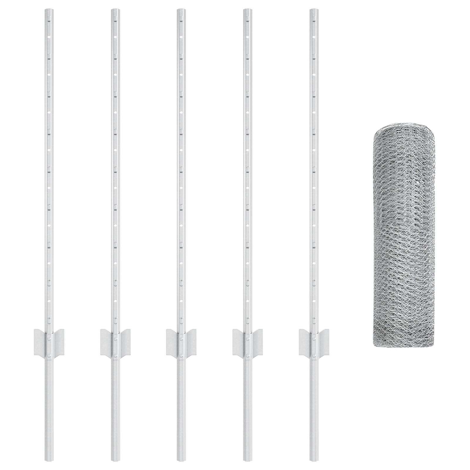 Posturi de gard 5 buc U-Channel 80 cm Oțel galvanizat GartenMobel Dekor